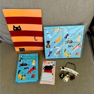 Cats & Dogs Sticky Notes Pad, Journal & Cat Decor Bundle